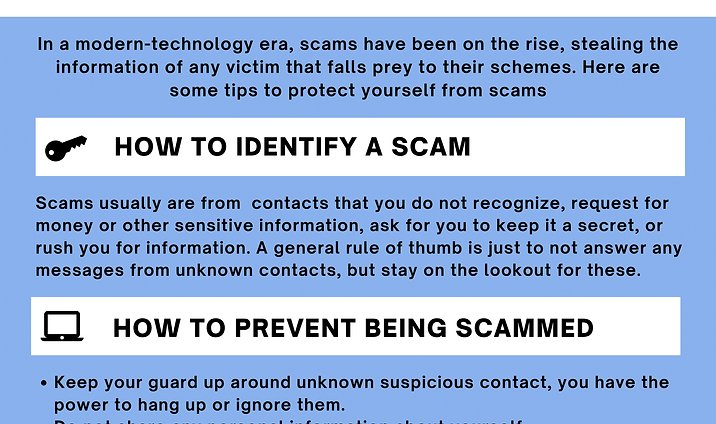 Stay One Step Ahead scam-avoidance infographic